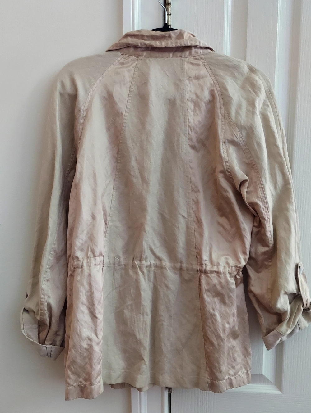 Ruby Rd. Lightweight Beige Drawstring Utility Jacket for Women - Picture 3 of 3